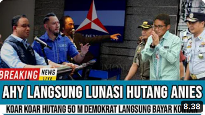 CEK FAKTA: AHY Lunasi Utang Anies Rp 50 M di Depan Publik, Sandiaga Auto Dibikin Malu, Benarkah?