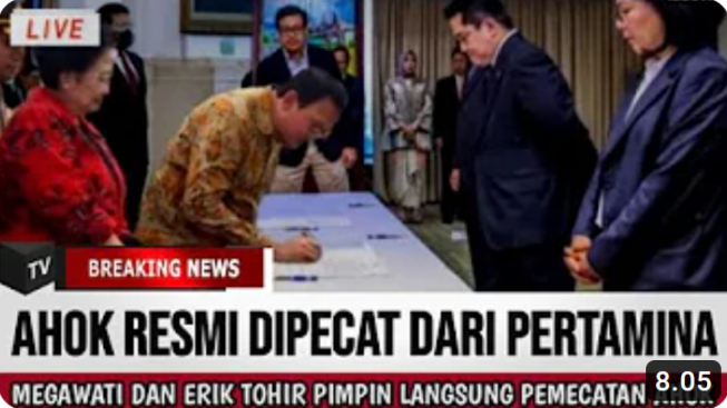 CEK FAKTA: Ahok Resmi Dipecat dari Pertamina, Langsung Dipimpin Erick Thohir dan Megawati, Benarkah?