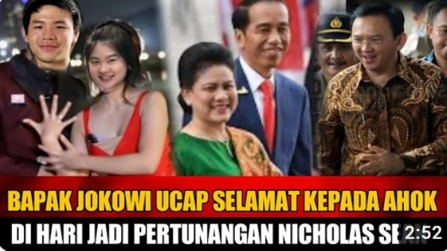 CEK FAKTA: Presiden Jokowi Beri Selamat ke Ahok di Hari Pertunangan Nicholas Sean