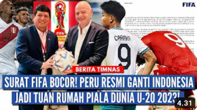 CEK FAKTA: Peru Resmi Gantikan Indonesia Jadi Tuan Rumah Piala Dunia U-20 2023, Benarkah?