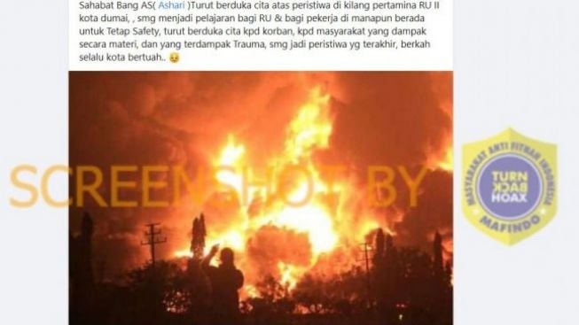 CEK FAKTA: Beredar Foto Kebakaran Kilang Pertamina Kota Dumai, Benarkah  Seperti Ini Penampakannya?