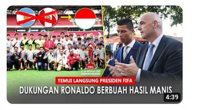 CEK FAKTA: Cristiano Ronaldo Kembali Dukung Indonesia, Argentina Batal Jadi Host Piala Dunia U-20 2023