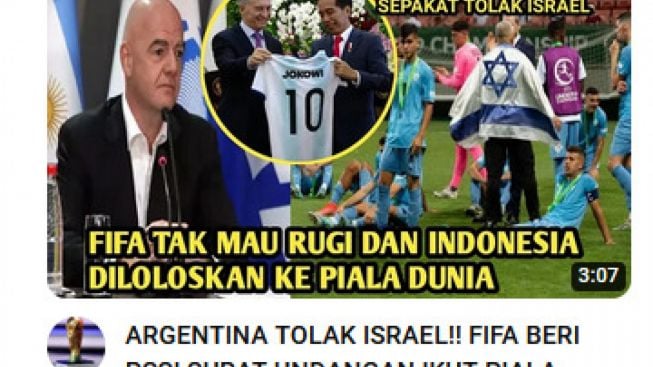 CEK FAKTA: Argentina Menolak Timnas Israel dan FIFA Undang Indonesia Ikut Piala Dunia U-20 2023?