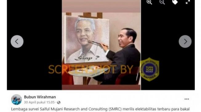 CEK FAKTA: Presiden RI Joko Widodo Melukis Wajah Gubernur Jateng Ganjar Pranowo?