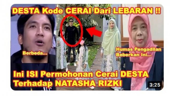 CEK FAKTA: Desta Mahendra Beri Kode Akan Ceraikan Natasha Rizki Sejak Tidak Pakai Busana Senada dan Benarkah Isi Permohonan Cerai?