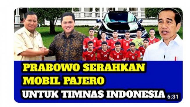 CEK FAKTA: Timnas Sepak Bola Indonesia Peraih Medali Emas SEA Games 2023 Dapat Bonus Mobil Mitsubishi Pajero dari Menhan?
