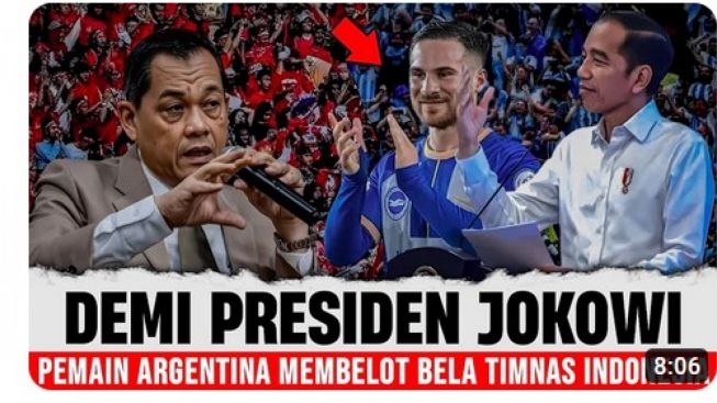 CEK FAKTA: Presiden RI Joko Widodo Diidolakan Pemain Timnas Argentina Sampai Rela Membelot Bela Indonesia?