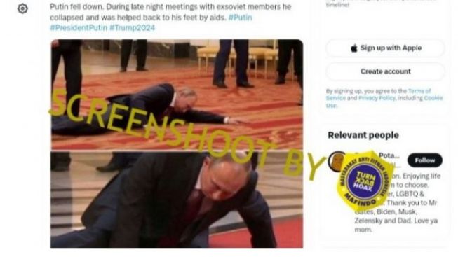 CEK FAKTA: Beredar Foto Presiden Vladimir Putin Tersungkur Akibat Serangan Jantung, Sampai Manakah Kebenarannya?