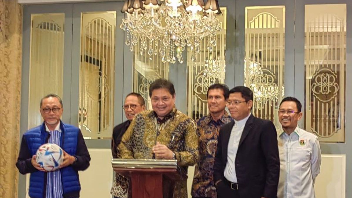 Airlangga Hartarto di acara Koalisi Indonesia Bersatu [Antara]