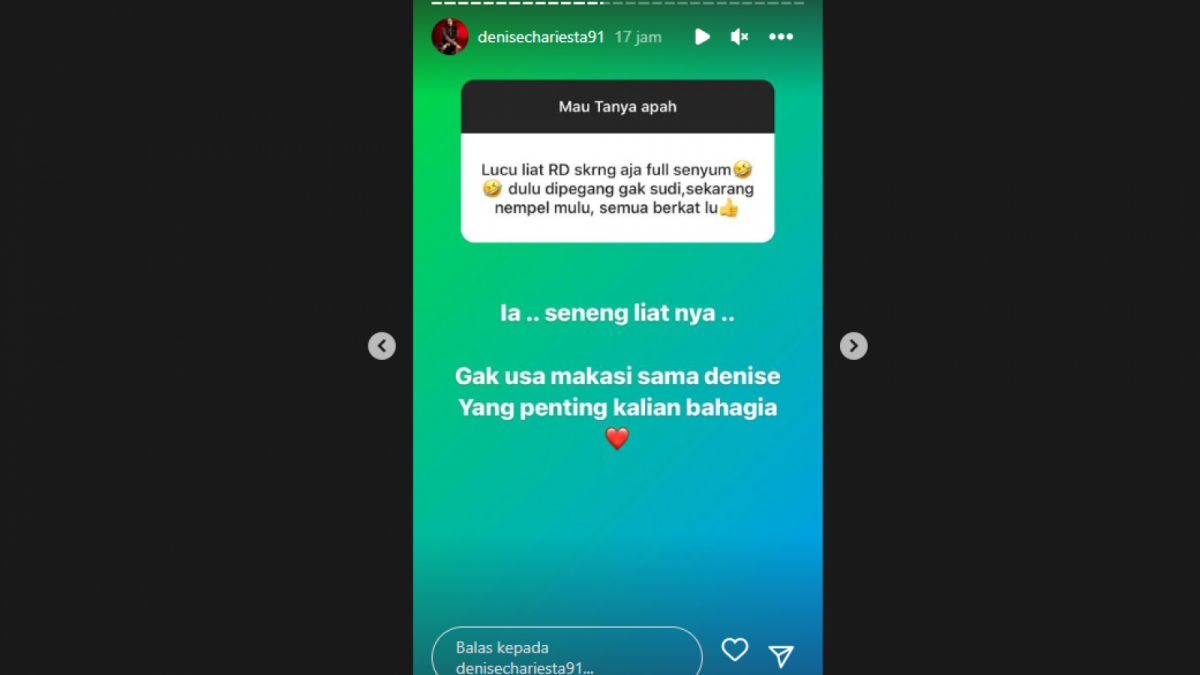 Tangkapan Layar instastory Denise [[Instagram]]