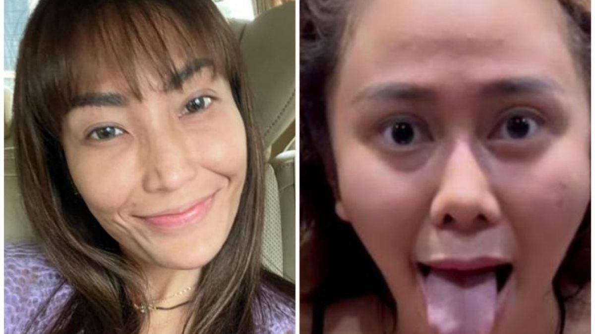 Wajah tanpa make up Ayu Dewi vs Denise Chariesta. [Instagram]