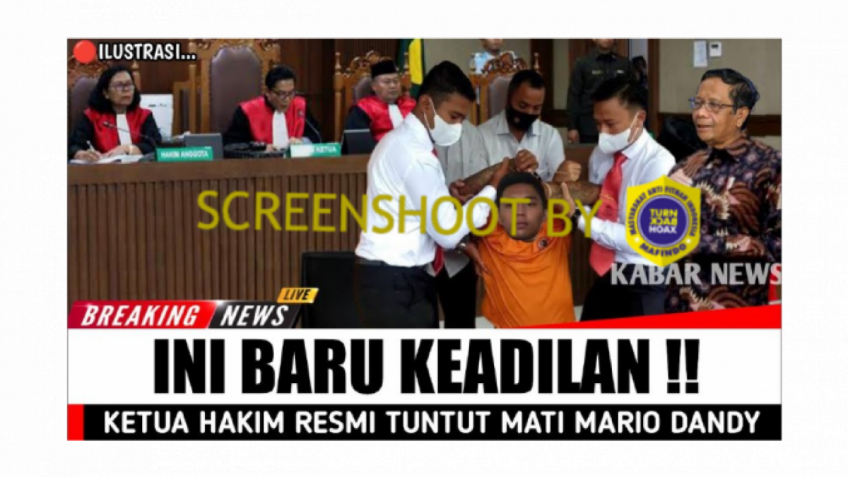 Cek Fakta: benarkah Mario Dandy dituntut vonis mati karena pembunuhan berencana? (YouTube)