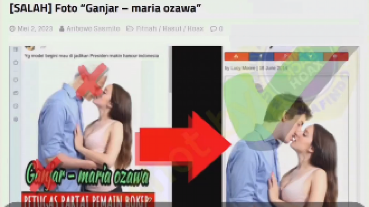 Cek Fakta: Foto yang diklaim merupakan Ganjar Pranowo - Maria Ozawa. (Facebook)
