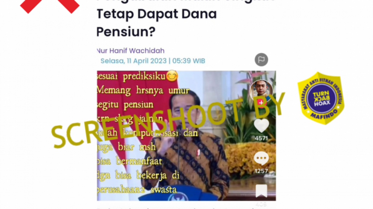Cek Fakta: Presiden Jokowi tetapkan peraturan baru usia pensiun PNS 50 tahun, benarkah? (TikTok)