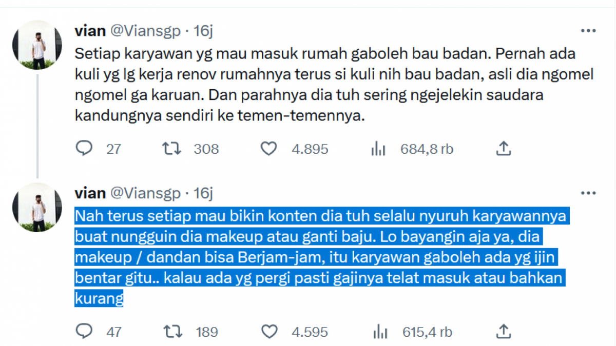 Tasyi Athasyia [Tangkapan layar akun Twitter yang tuding Tasyi Athasyi]
