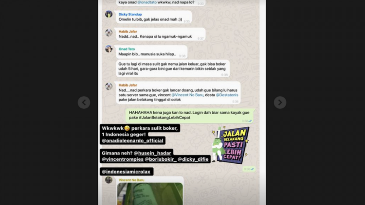 Tangkapan layar obroral grup WA Desta [Intasgram.]