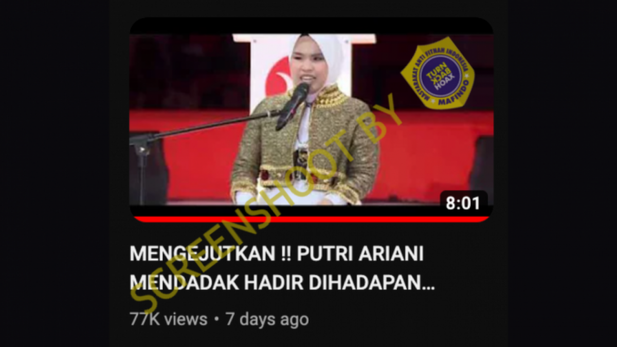 Cek Fakta: Putri Ariani dukung Anies Baswedan di Hadapan Ribuan Penonton Konser. (Youtube)