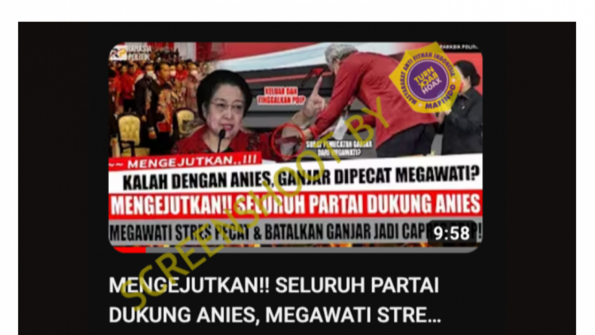 Cek Fakta: semua partai dukung Anies Baswedan hingga Megawati pecat dan batalkan Ganjar Pranowo jadi capres PDIP, benarkah?