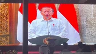 Presiden Jokowi Singgung Elektabilitas Prabowo di Acara HUT Partai Gerindra