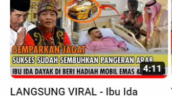 Cek Fakta: Sembuhkan Pangeran Arab, Ida Dayak Dapat Mobil Emas dan Berlian, Benarkah?