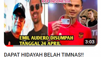 Cek Fakta: Dapat Hidayah! Emil Audero Disumpah Jadi WNI pada 24 April 2023, PSSI Beri Bonus KTP Indonesia, Benarkah?