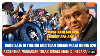 Cek Fakta: Ditunjuk FIFA Jadi Tuan Rumah Piala Dunia U-20, Argentina Tolak Israel, Benarkah?