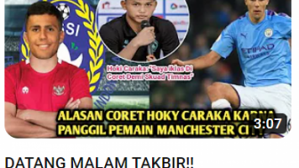 Cek Fakta: Pemain Manchester City jadi Pengganti Hokky Caraka di Timnas Indonensia, Datang Saat Malam Takbiran, Benarkah?