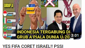 Cek Fakta: Timnas Indonesia Tergabung di Grup A Piala Dunia U-20, FIFA Coret Israel, Benarkah?