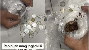 Viral! Oknum Tukarkan Uang Koin di Isi Tanah ke Minimarket