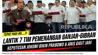 BREAKING NEWS! Jokowi Lantik 7 Tim Pemenangan Ganjar-Gibran untuk Pemilu 2024, Benarkah?