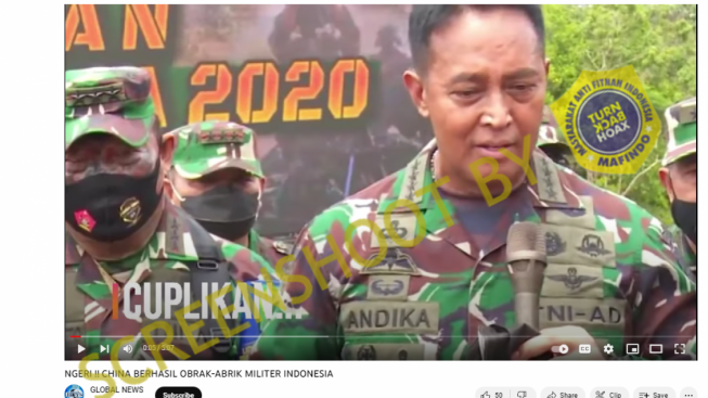 CEK FAKTA: Diserang Bertubi-tubi, Benarkah China Obrak-abrik Militer Indonesia?