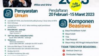 Beasiswa NTB Tujuan Malaysia Kembali Dibuka, Tawarkan Biaya Kuliah hingga Biaya Hidup 450 Ringgit per Bulan