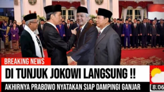 CEK FAKTA: Ditunjuk Langsung Oleh Jokowi, Akhirnya Prabowo Nyatakan Siap Dampingi Ganjar Pranowo