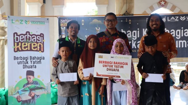 LAZ IP Jeranjang Bersama Yakesma NTB Salurkan Bantuan untuk Anak Yatim, Lansia dan Guru Ngaji