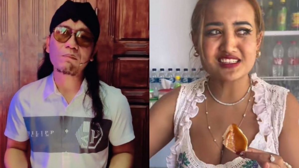 Gus Miftah gemas dengan tingkah Lina Mukherjee yang makan babi dengan melakukan pembenara. Lina dianggap sudah memamerkan maksiat dan ejek larangan Alla. [Foto: Media Sosial Tiktok]