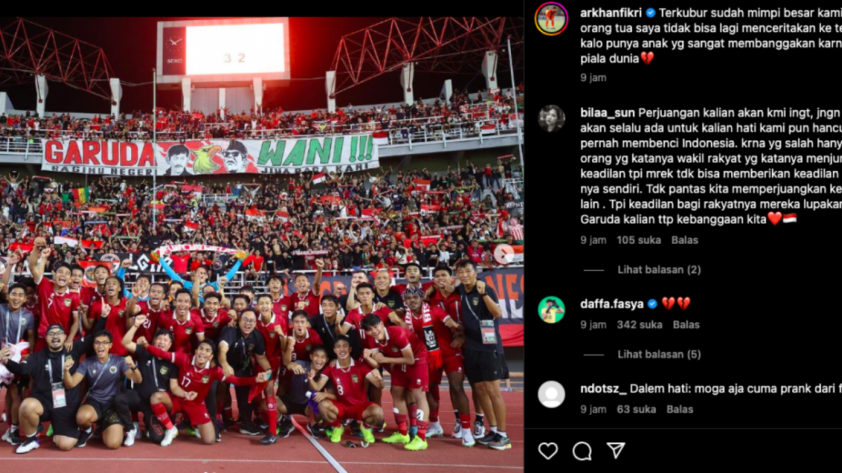 Arkhan Fikri menilai kalau impian untuk bermain di Piala Dunia U2- sudah terkubur, usai FIFA membatalkan status tuan rumah Indonesia. [Foto: Instagram]