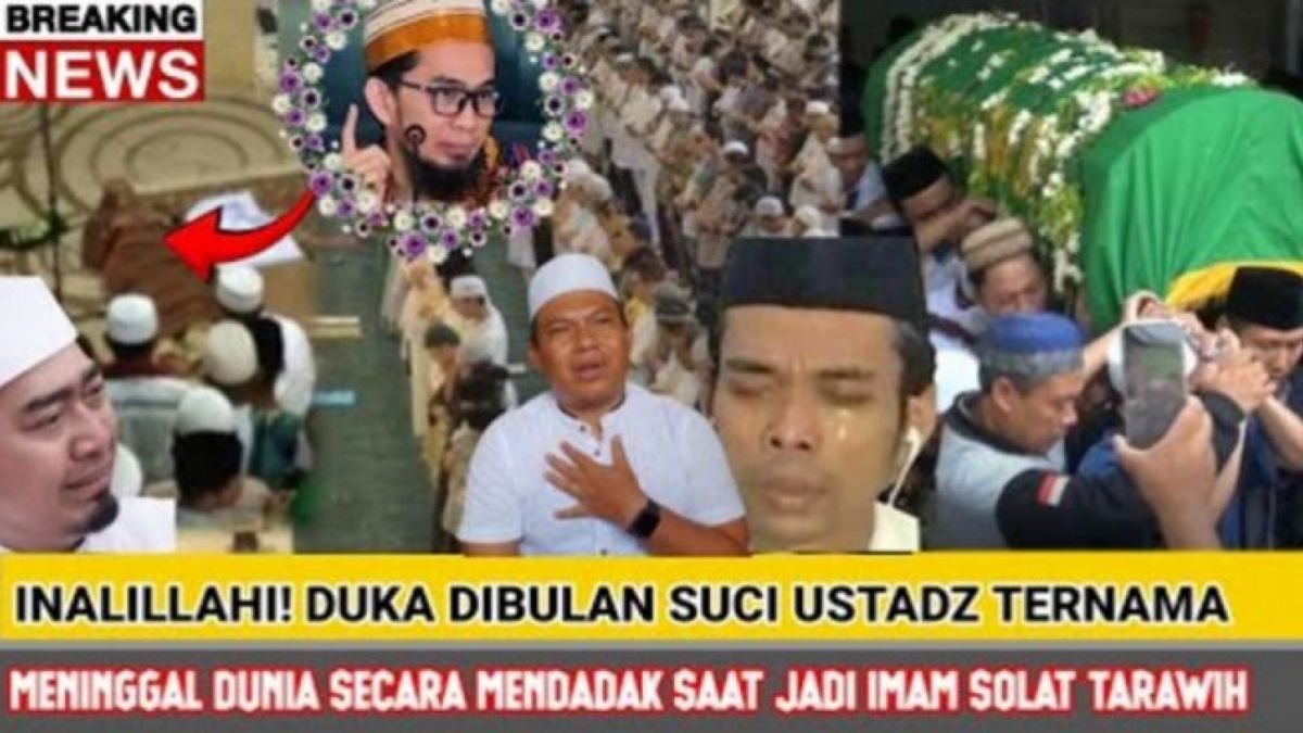 Tangkap layar sampul video yang menarasikan meninggalnya Ustadz Adi Hidayat saat menjadi imam salat. [YouTube/Trend 7 Official]