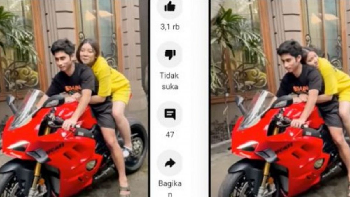 Video lawas memperlihatkan momen kemesraan Tiara Andini dan Alshad Ahmad naik motor Ducati keliling rumah menuai sorotan publik. [YouTube Shafi Channel.]