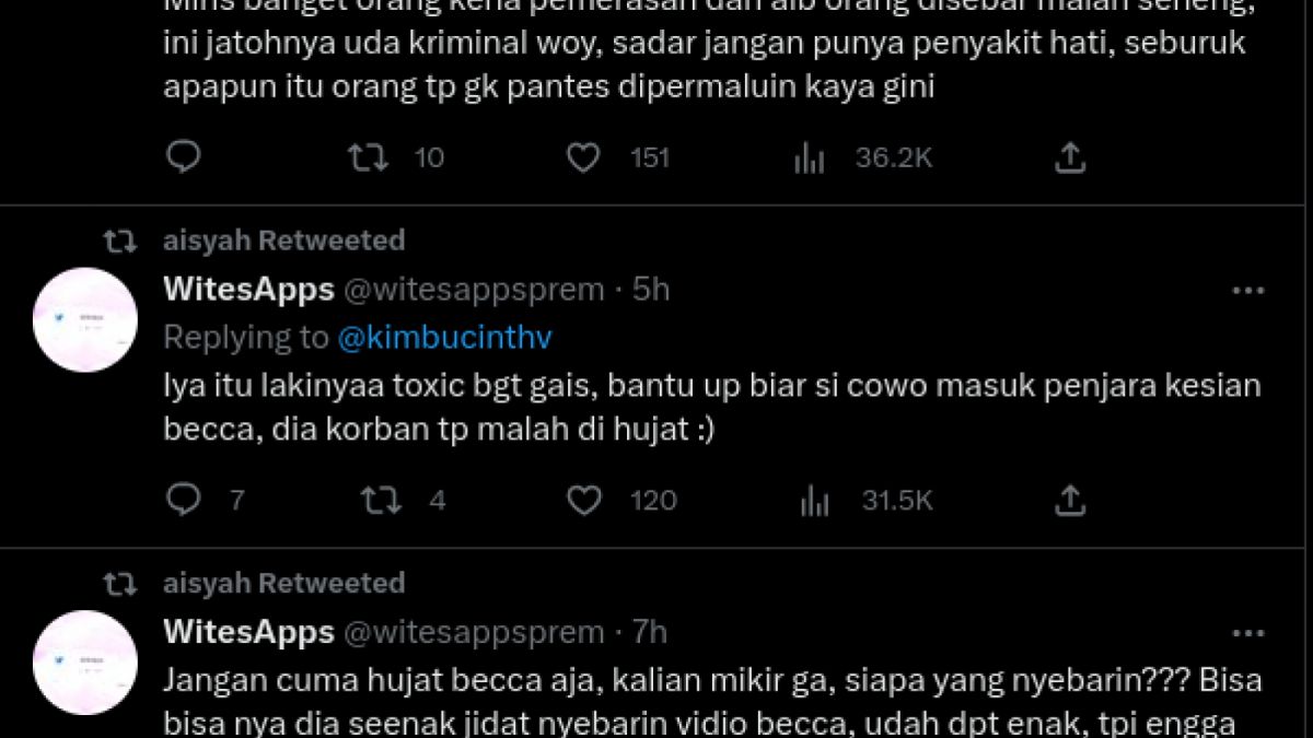 Publik menduga mantan Rebecca Klopper, Rizki Pahlevi alias Kipe diduga biar beredarnya video syur 47 detik. [Twitter.]