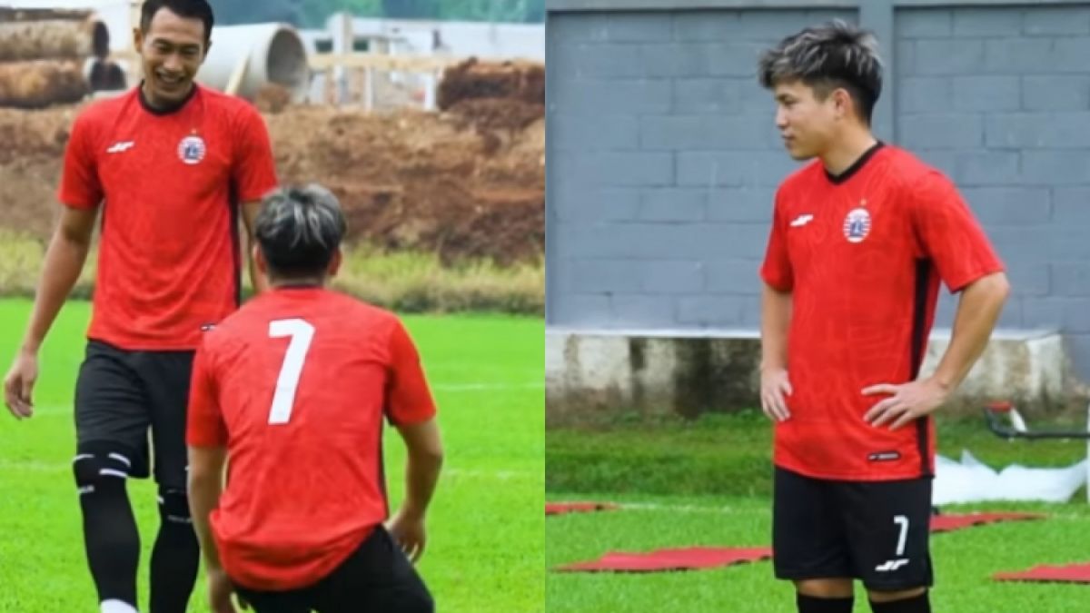 Suasana latihan pemain Persija Jakarta ospek Ryo Matsumura. Sampai mengaku kenal Maria Ozawa. [Instagram @persija]