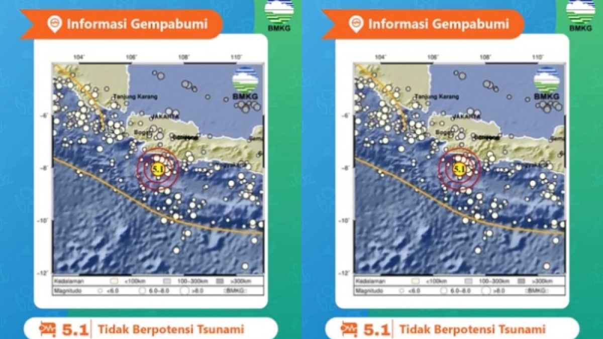 Informasi gempa bumi guncang Sukabumi dari BMKG. [Instagram @infobmkg]