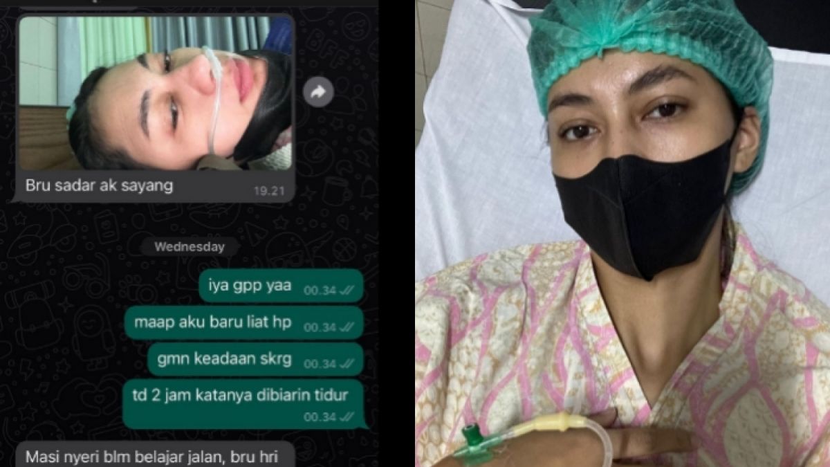 Pesan WhatsApp Baim Wong melihatkan kondisi Paula Verhoeven menahan sakit. [Instagram/@baimwong]