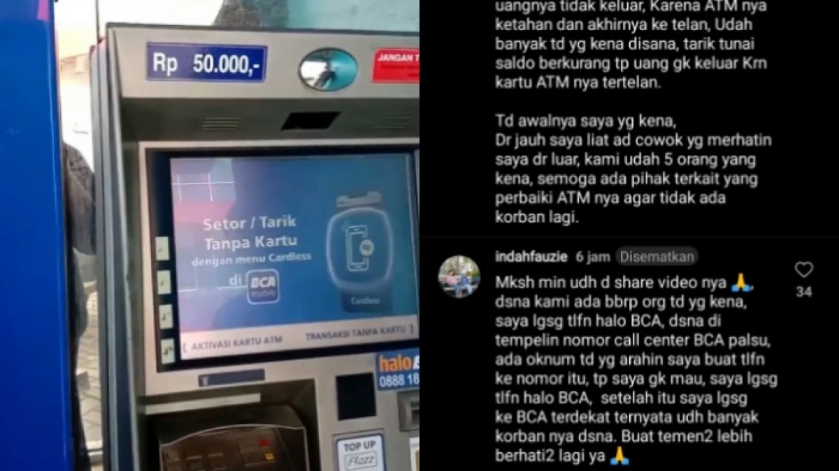 Oknum pelaku modis penipuan uang seorang pria. Sudah memakan 5 korban. [Instagram @viralpekanbaru]