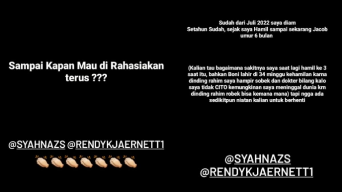 Istri Rendy Kjaernett, Lady Veronica Nayoan bocorkan suaminya selingkuh dengan Syahnaz Sadiqah. [Instagram/@ladynayoan]