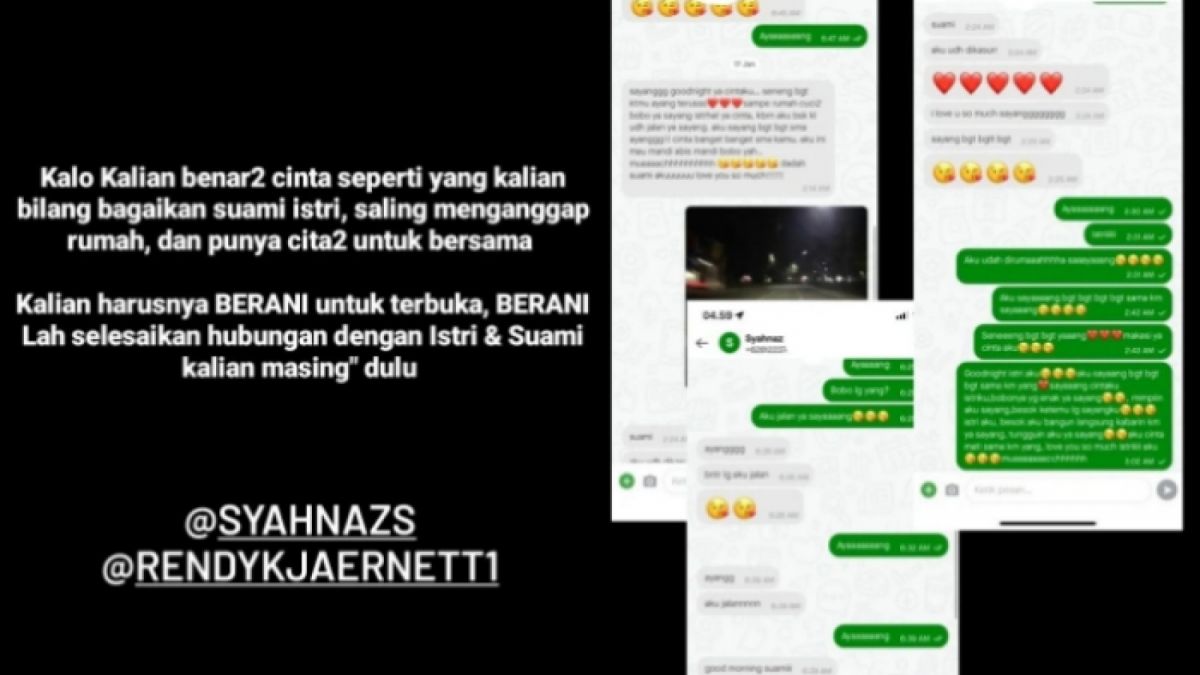 Lady Nayoan bongkar isi chatting WhatsApp suaminya, Rendy Kjaernett dengan adik Raffi Ahmad, Syahnaz Sadiqah. [Instagram/@ladynayoan]