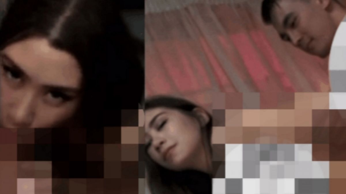 Sosok pemeran pria dan wanita di video asusila 8 detik menuding diperankan Syahnaz Sadiqah dengan Rendy Kjaernett. [Twitter/@gossipvira46455]