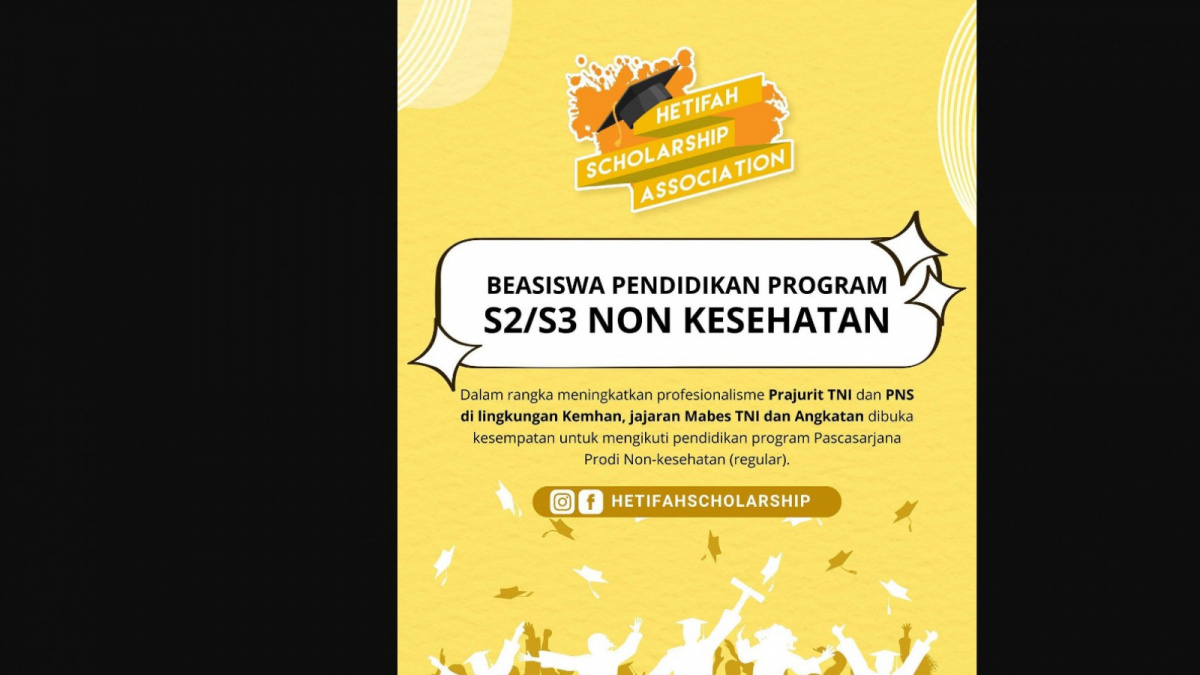 Beasiswa pendidikan untuk S2 dan S3.