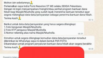 Waduh! Akun WhatsApp Indra Pomi Nasution Beredar Janjikan Bantuan, Sekda Kota Pekanbaru: Ini HOAX