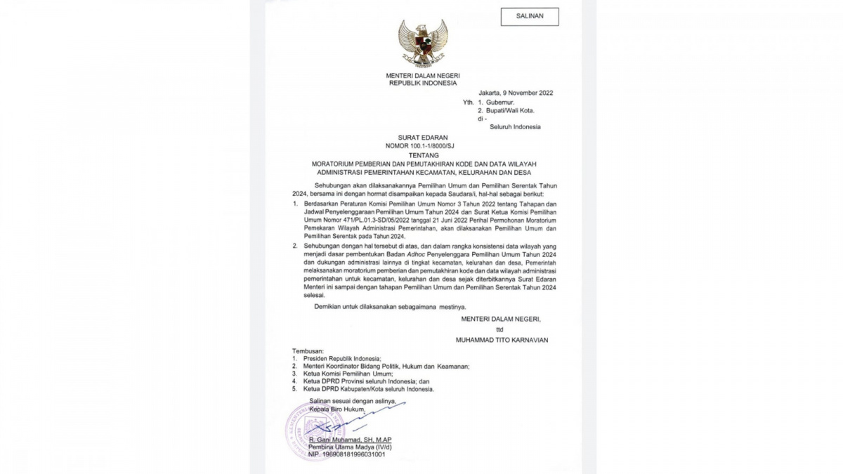 Surat Edaran Menteri Dalam Negeri