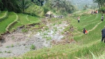 "Video Viral Detik-Detik Sawah Warga Ponorogo Longsor dan Mencair, Warga Teriak Histeris